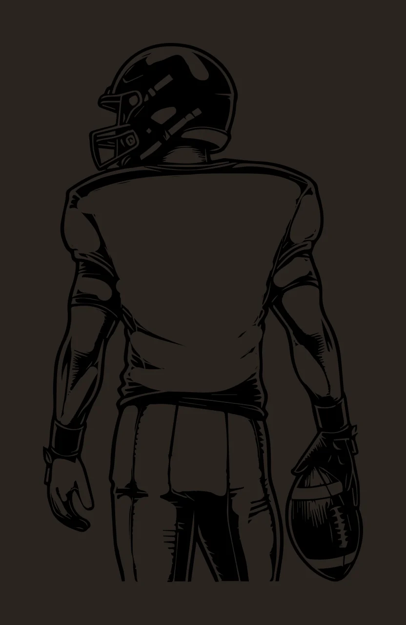 Football Player Player Ball Holding Silhouette helmet jersey contrast preview thumbnail