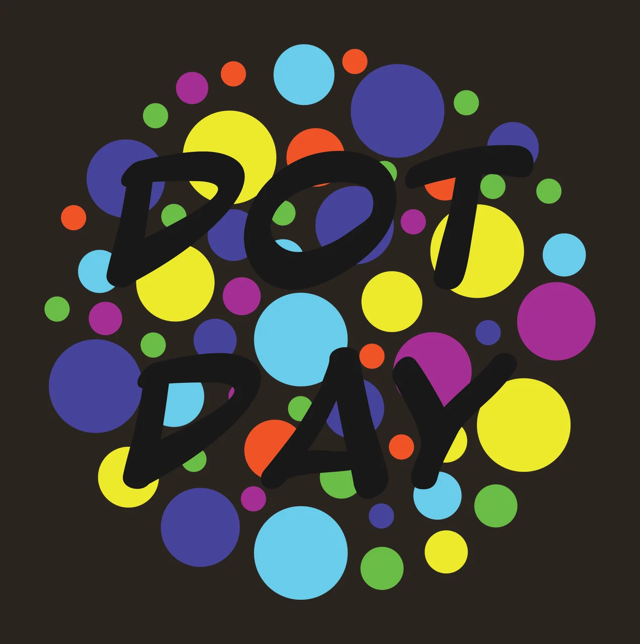 Dot Day Text In Pattern with dots circles black typography contrast preview thumbnail