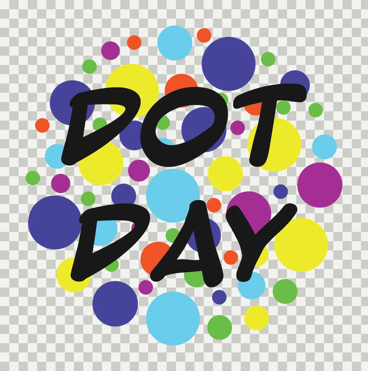 Dot Day Text In Pattern with dots circles black typography transparency and detail preview thumbnail