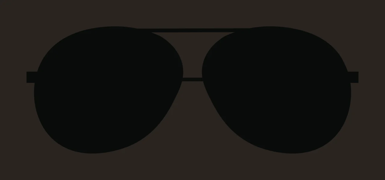 Black Silhouette Of Aviator Sunglasses With A Double frames contrast preview thumbnail