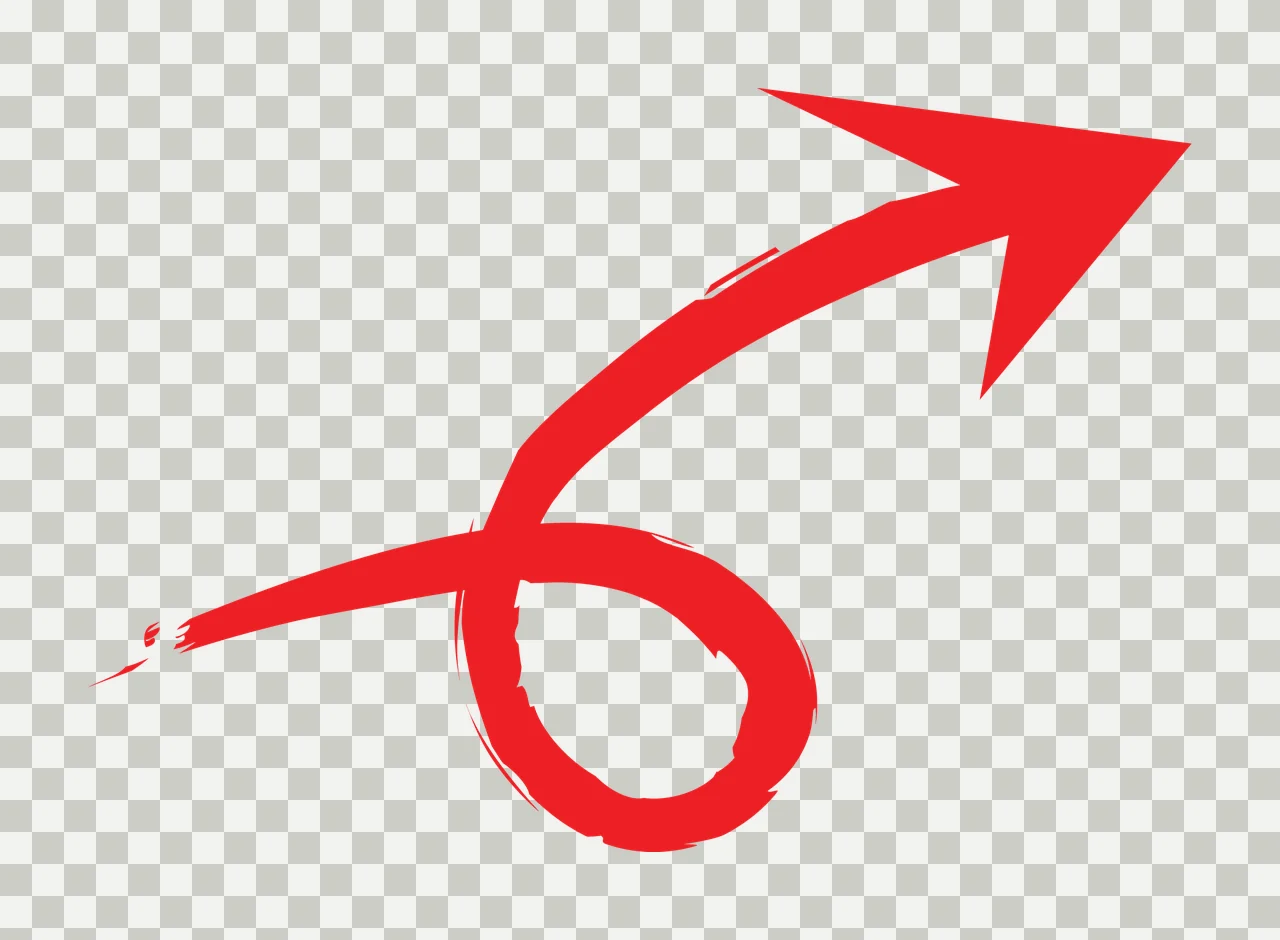 Hand Drawn Looping Black Arrow Icon arrowhead curved shaft transparency and detail preview thumbnail