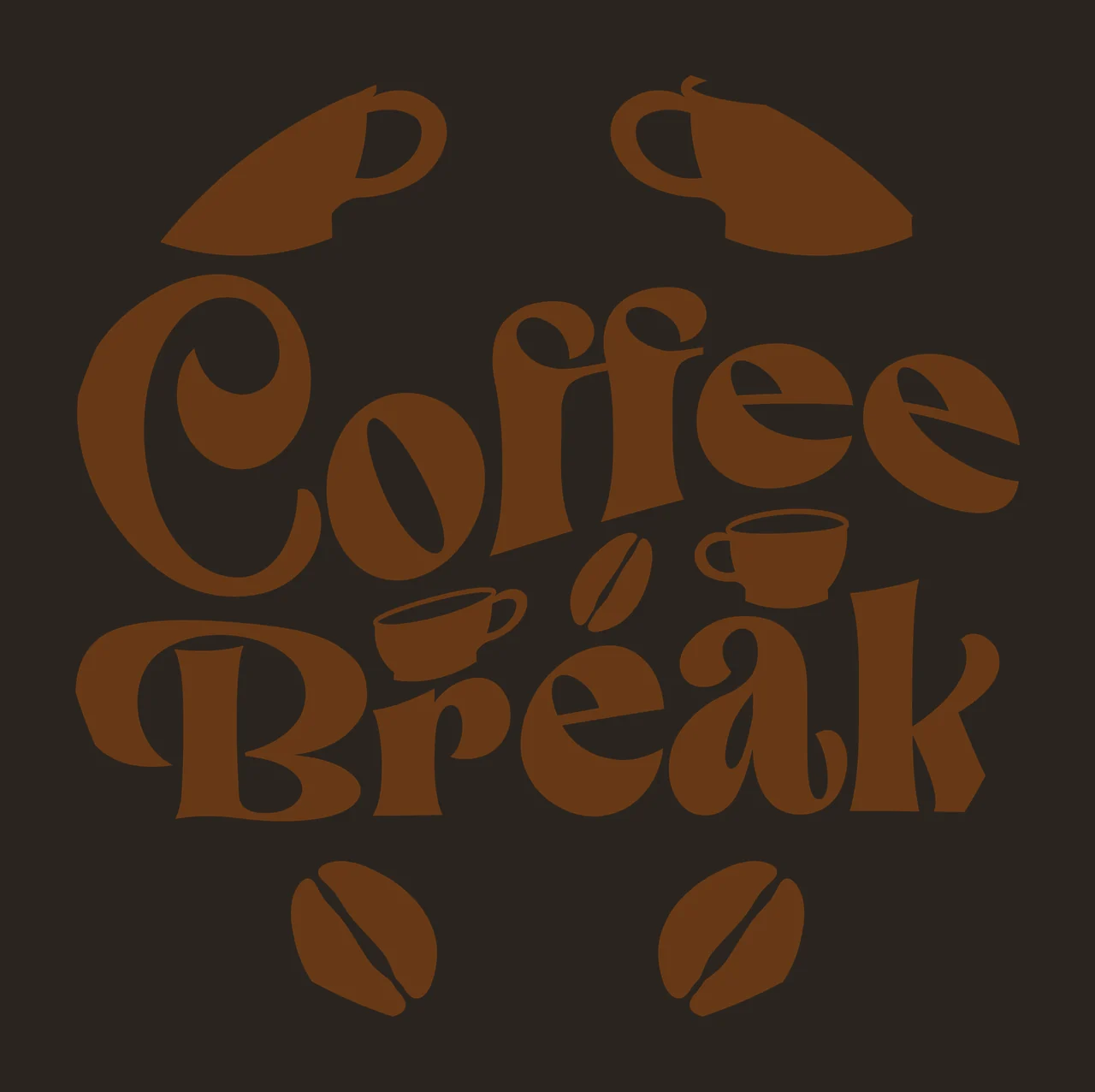 Keychain Coffee Break Circular Cafe Design cups beans circle contrast preview thumbnail