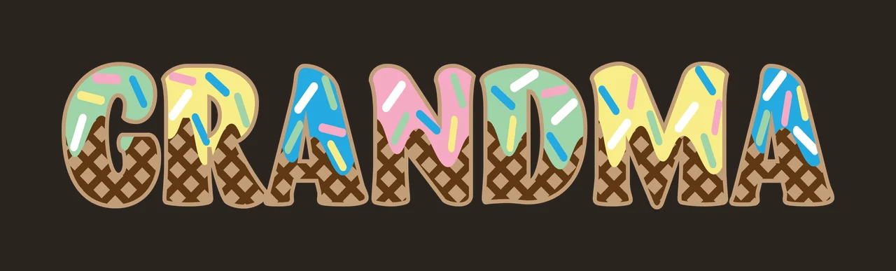 Grandma Waffle Texture Letter Design Word spelling letters contrast preview thumbnail