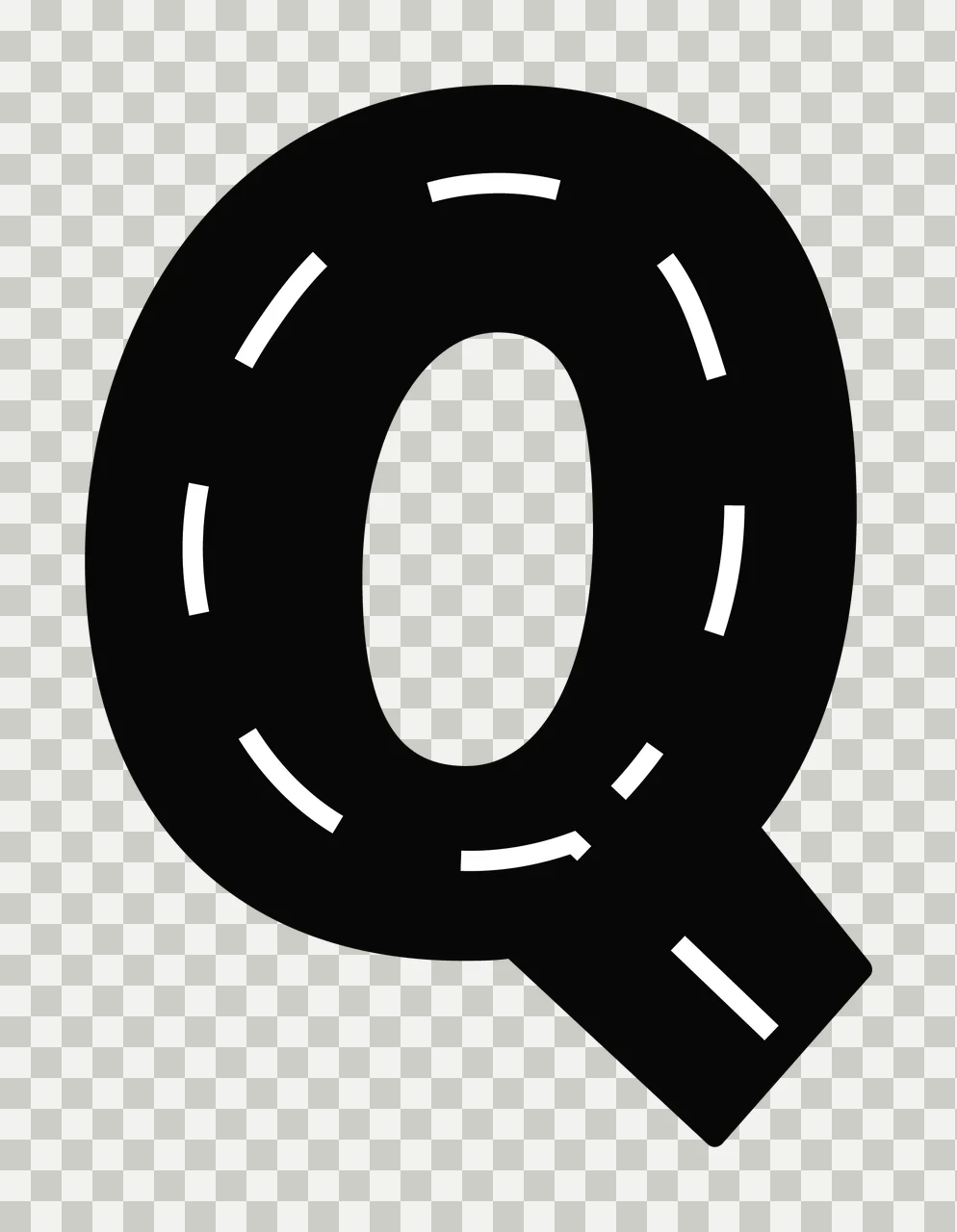 Can Glass Wrap Q Letter As A Road transparency and detail preview thumbnail