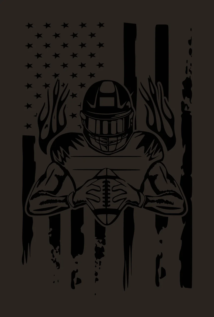 Football Flag Helmeted Player Holding Over Distressed Background ball contrast preview thumbnail