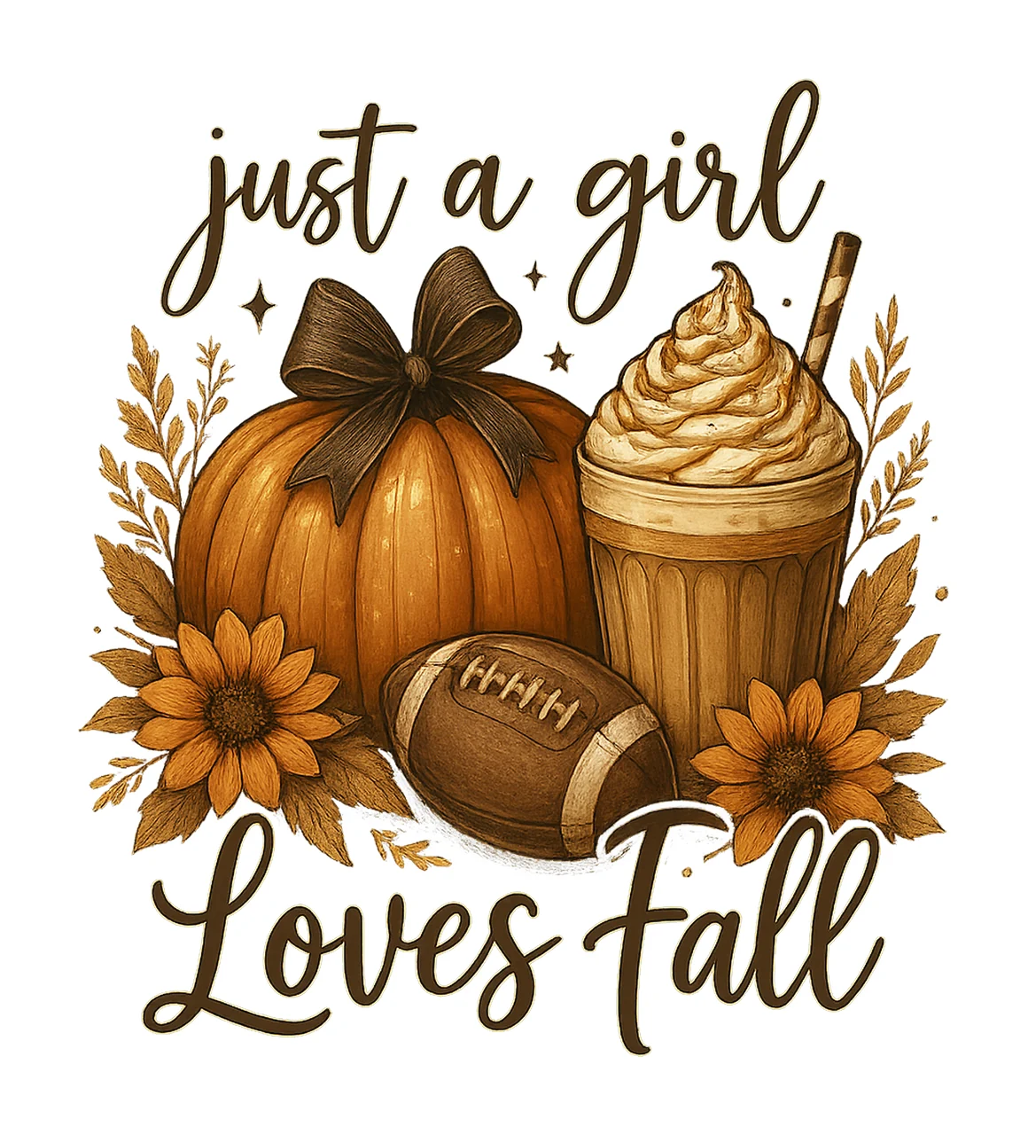 Just Girl Who Loves Fall Autumn Fall Sublimation Design Cozy