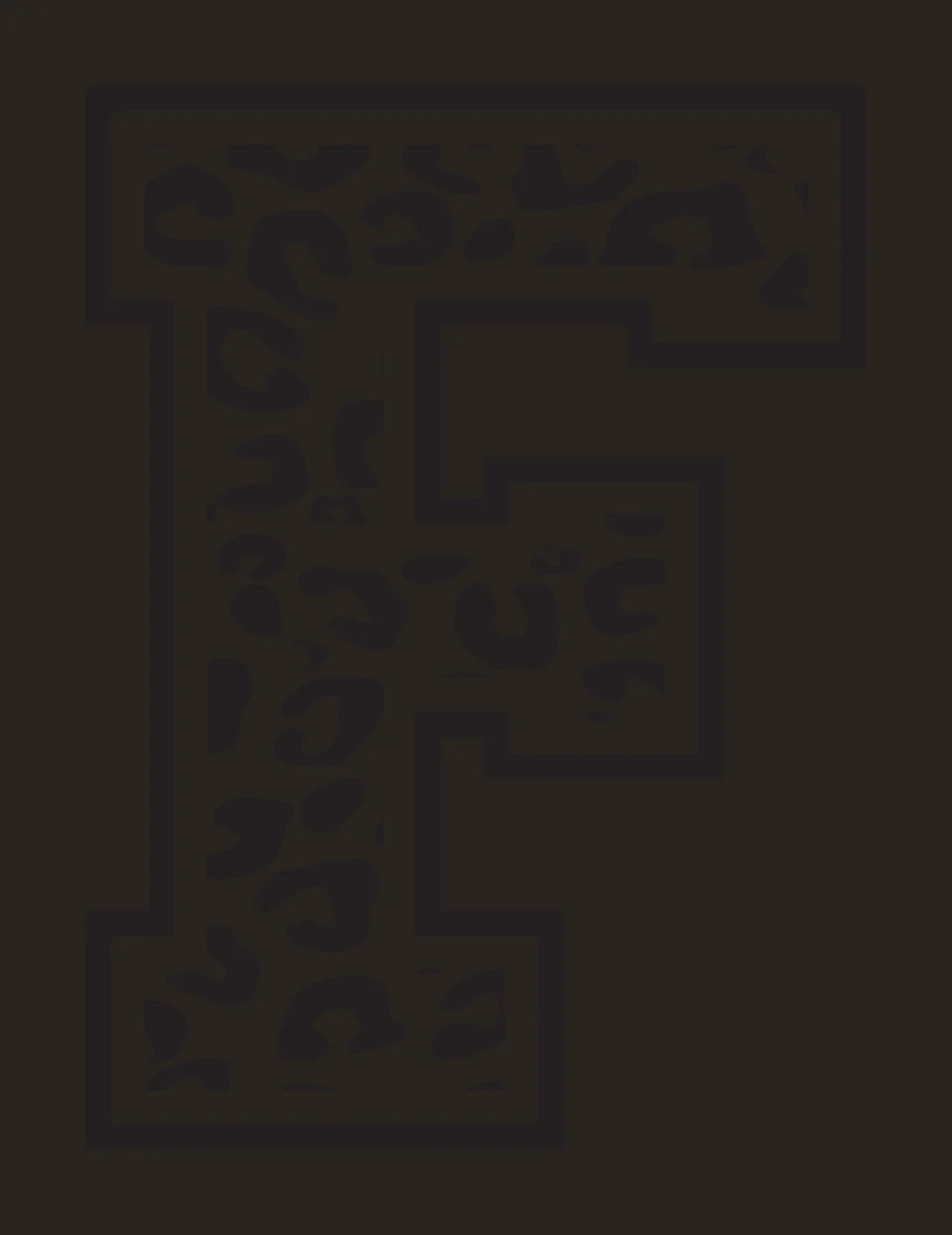 Black Varsity Half Font Leopard Character 30 print animal cheetah contrast preview thumbnail