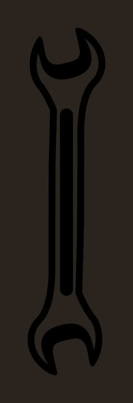 A Single Double Ended Wrench In High Contrast outline Variation contrast preview thumbnail