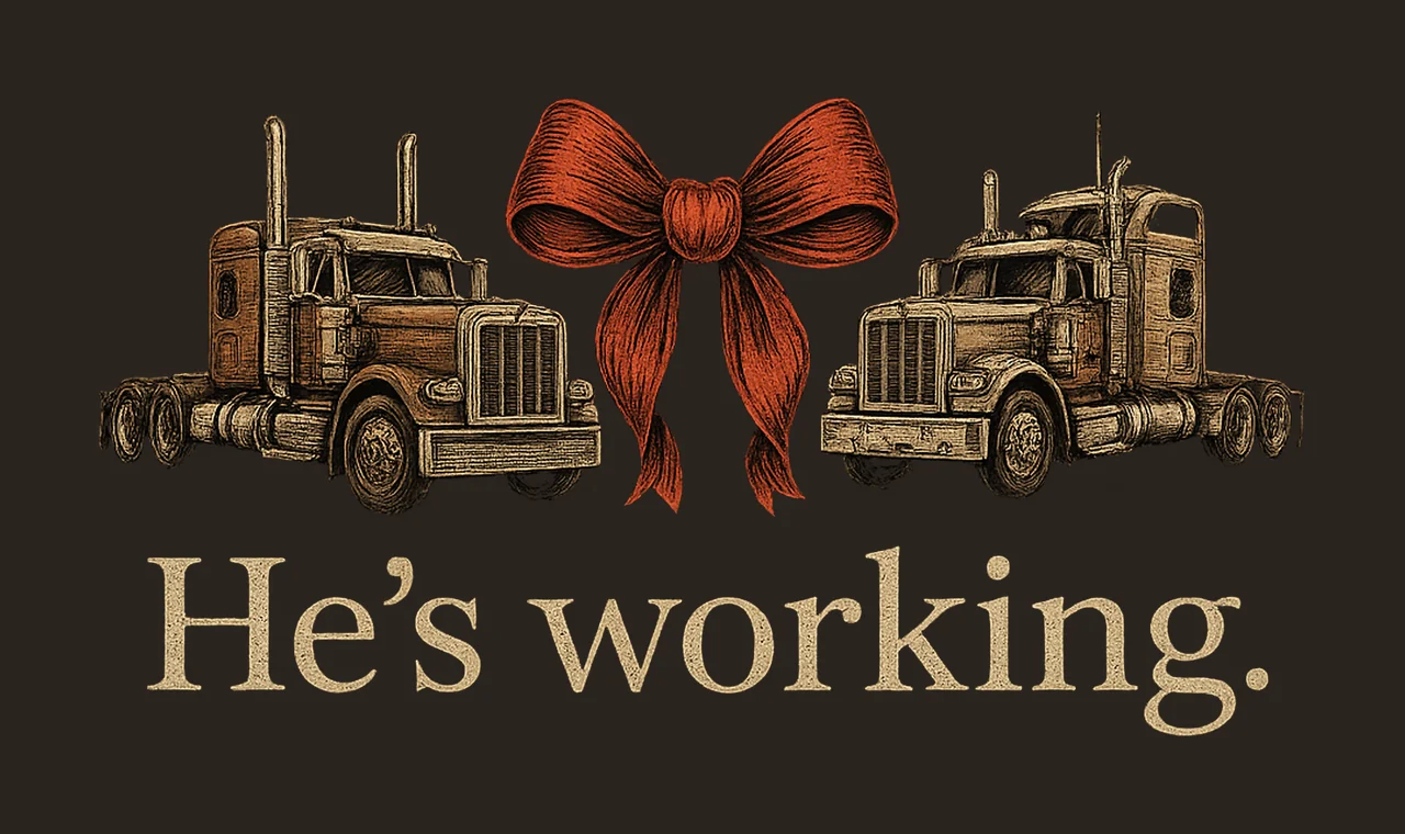 He Working Semi Trucks With Bow two red vehicle line art contrast preview thumbnail
