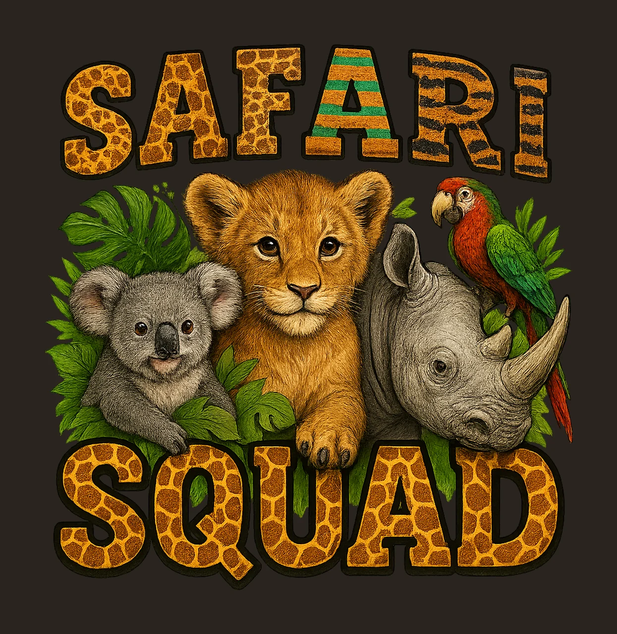 Safari Squad Zoo Crew Giraffe Animal Sublimation Kids Zoo contrast preview thumbnail