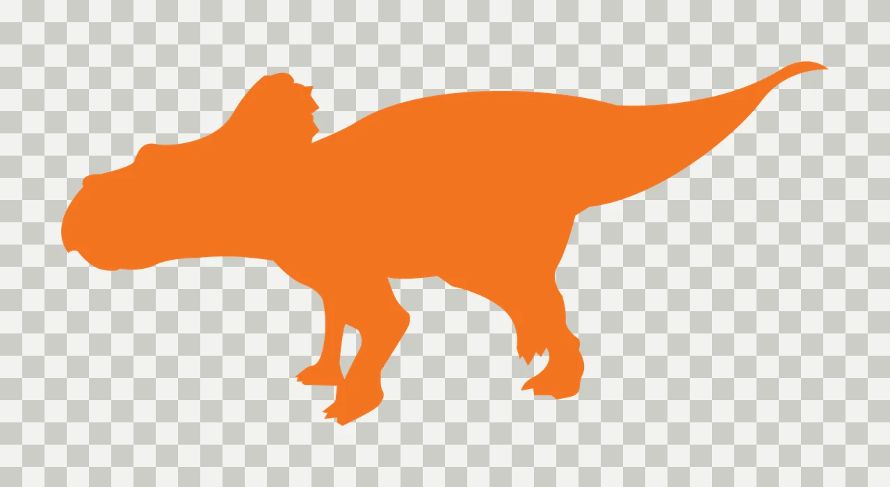 Dinosaur Standing With Crest And Prehistoric In Black transparency and detail preview thumbnail