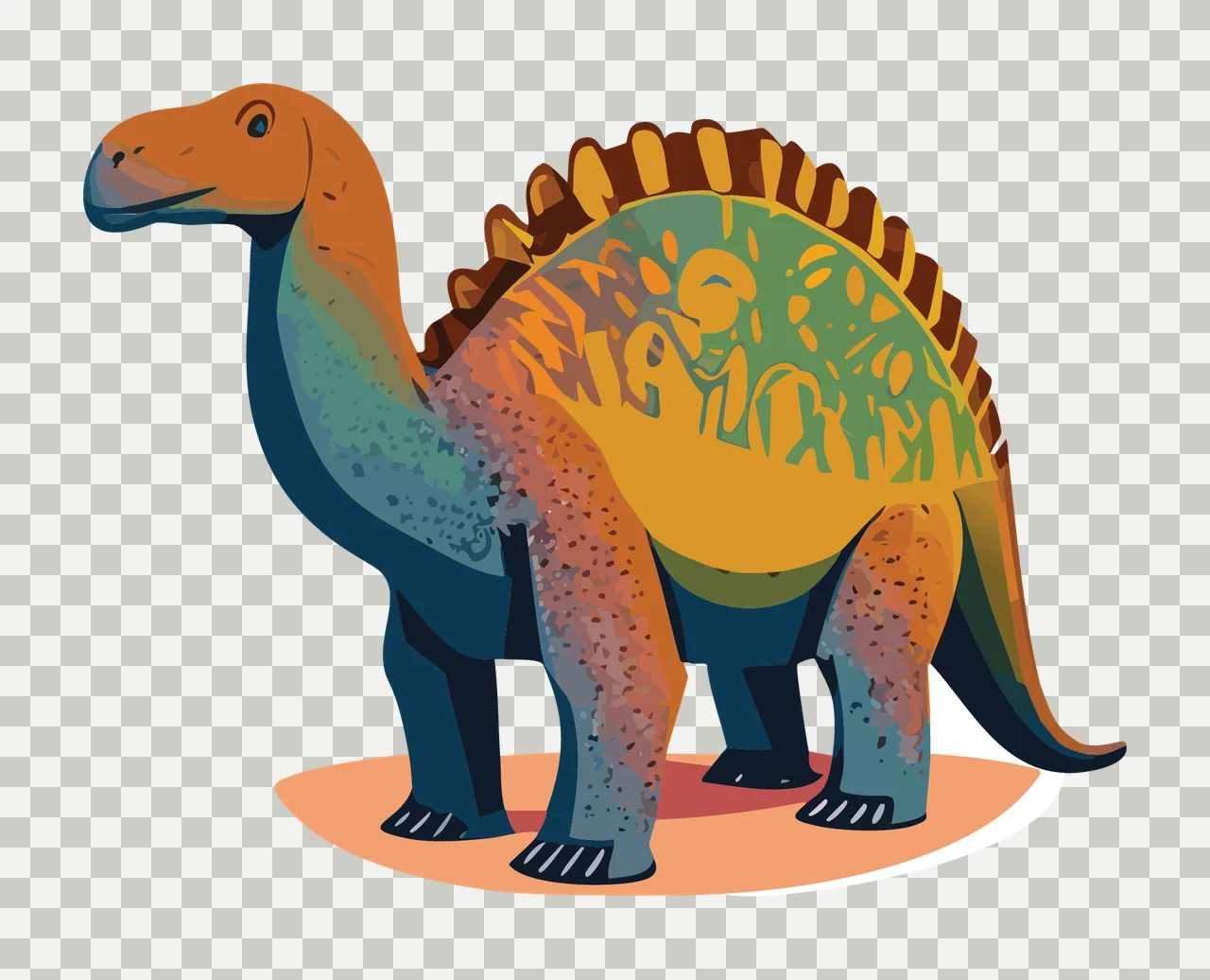 Dinosaur Silhouette With Floral Pattern Interior standing flower transparency and detail preview thumbnail