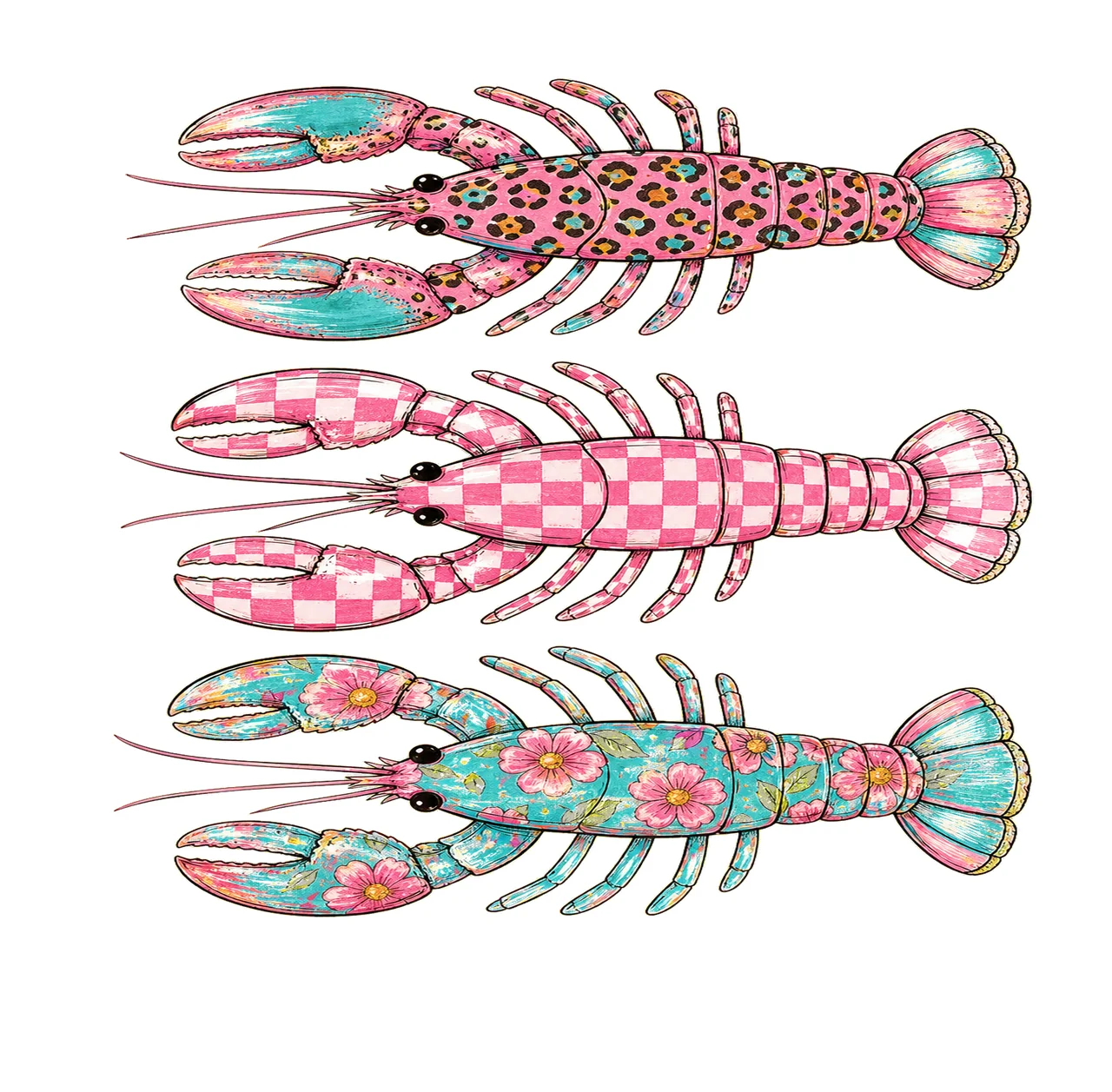 Preppy Lobster Beach Summer Vacation Shirt Variation D