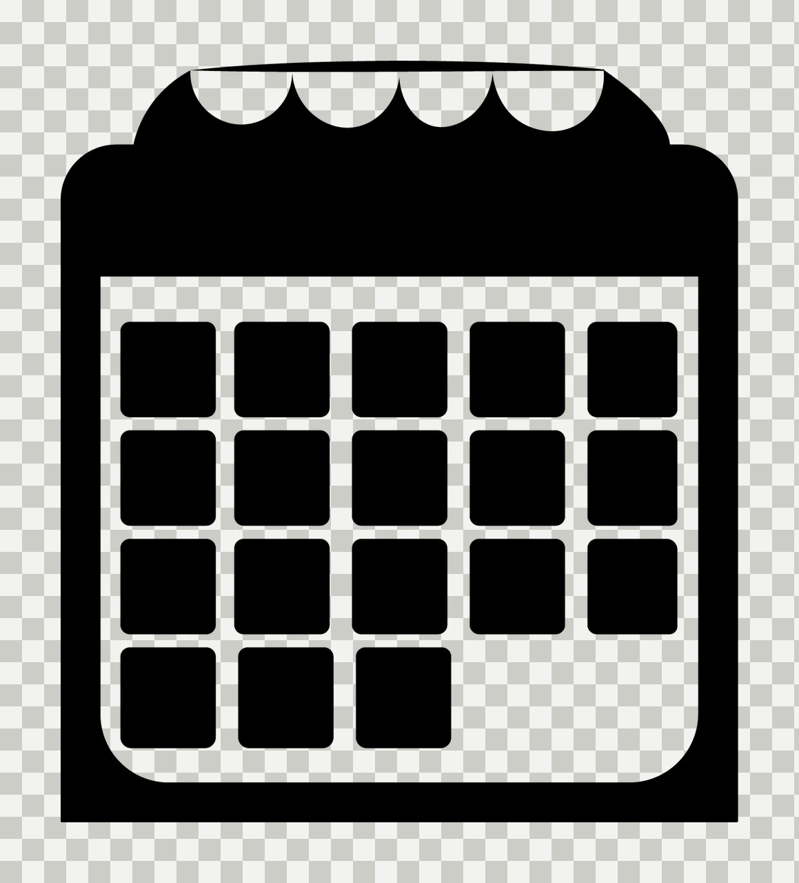 Calendar With Grid And Header In Black transparency and detail preview thumbnail