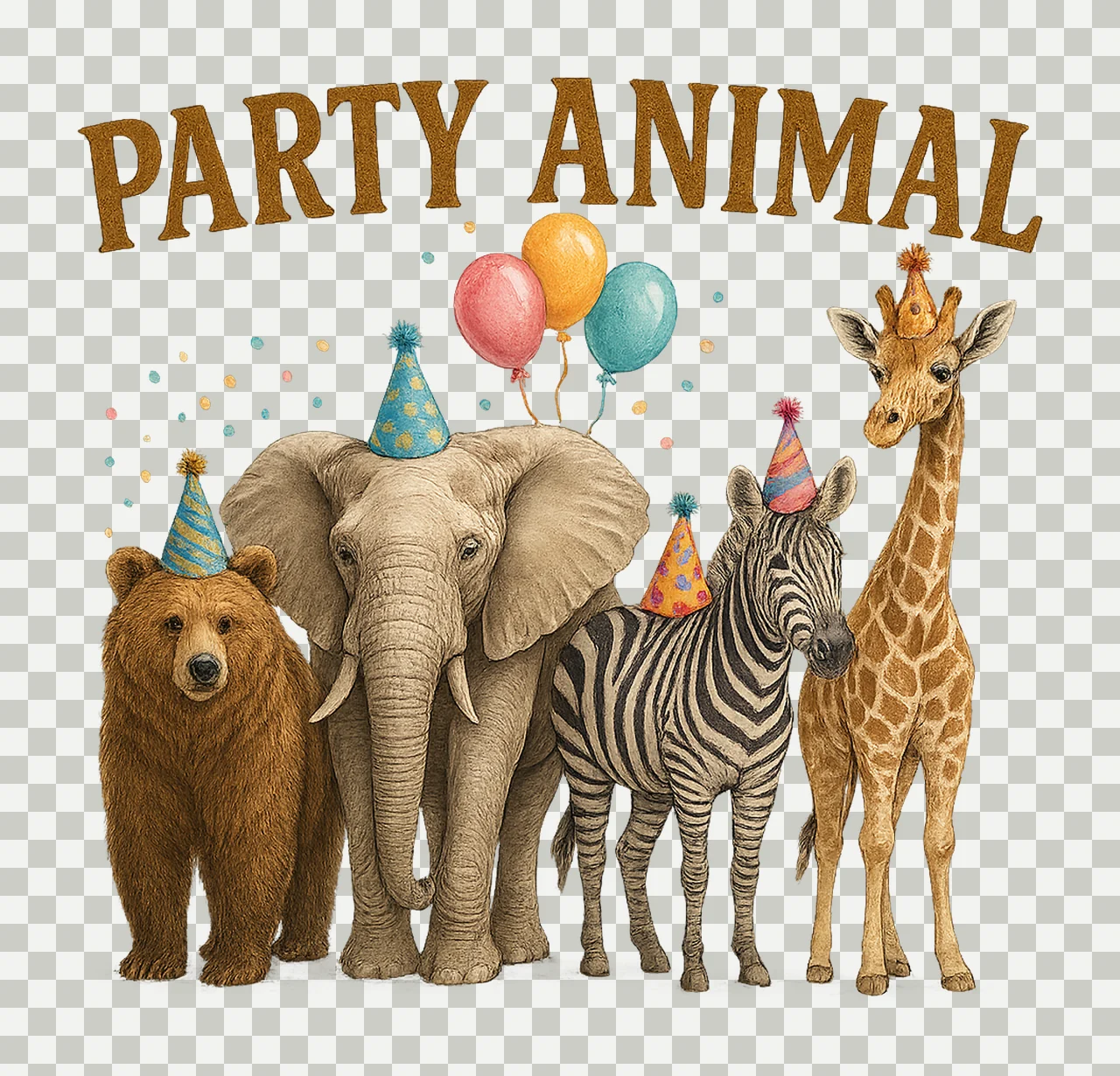Party Animal Birthday Wild Safari Animals Zoo Jungle Party transparency and detail preview thumbnail