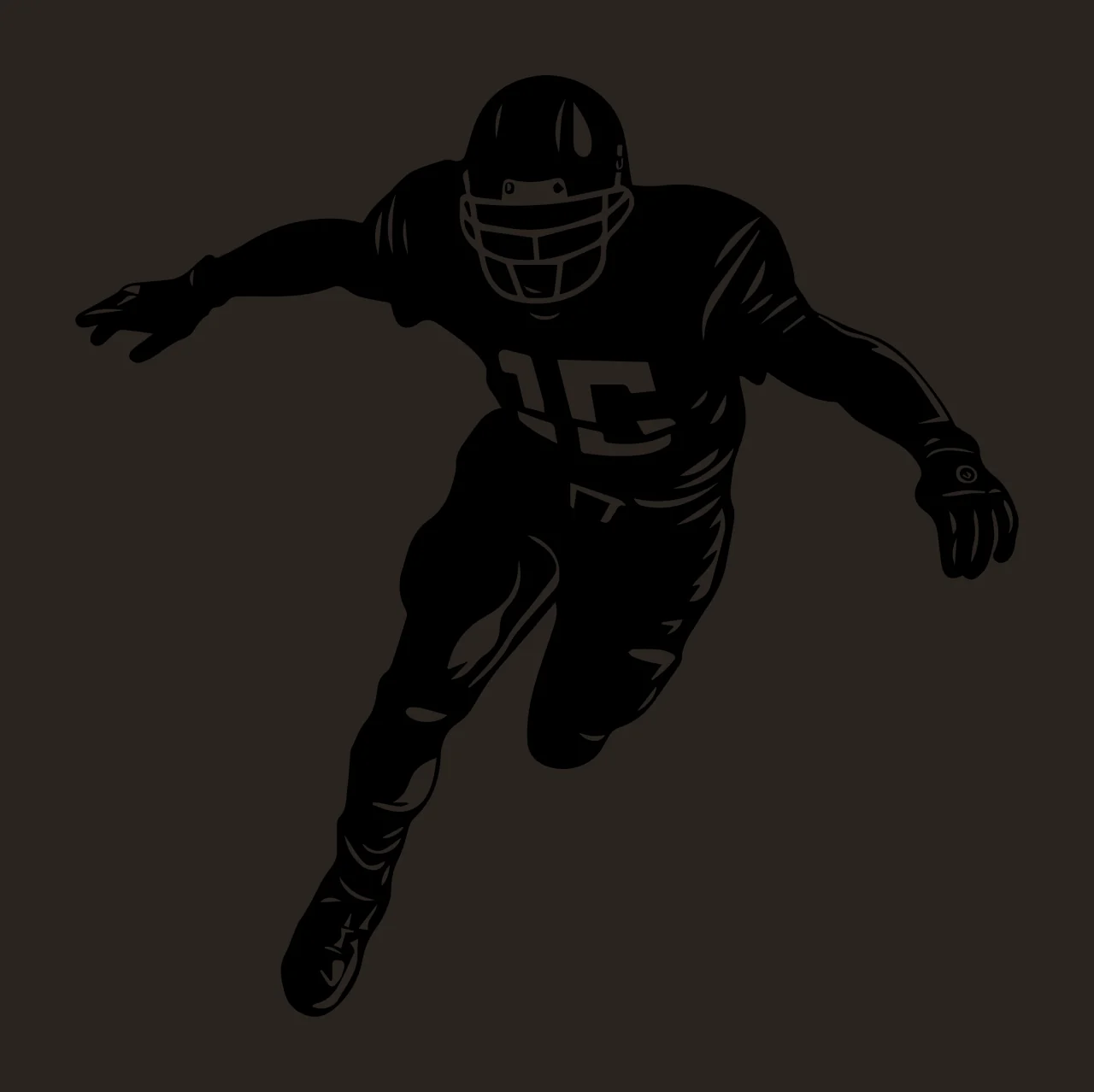 Football Player 10 Running Reaching Forward Helmet Jersey Pants contrast preview thumbnail