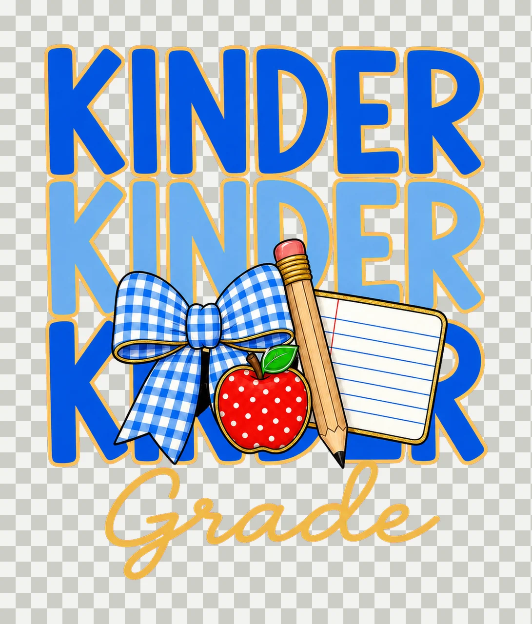 Preppy Teacher Blue Gingham Grade Series bundle 02 transparency and detail preview thumbnail