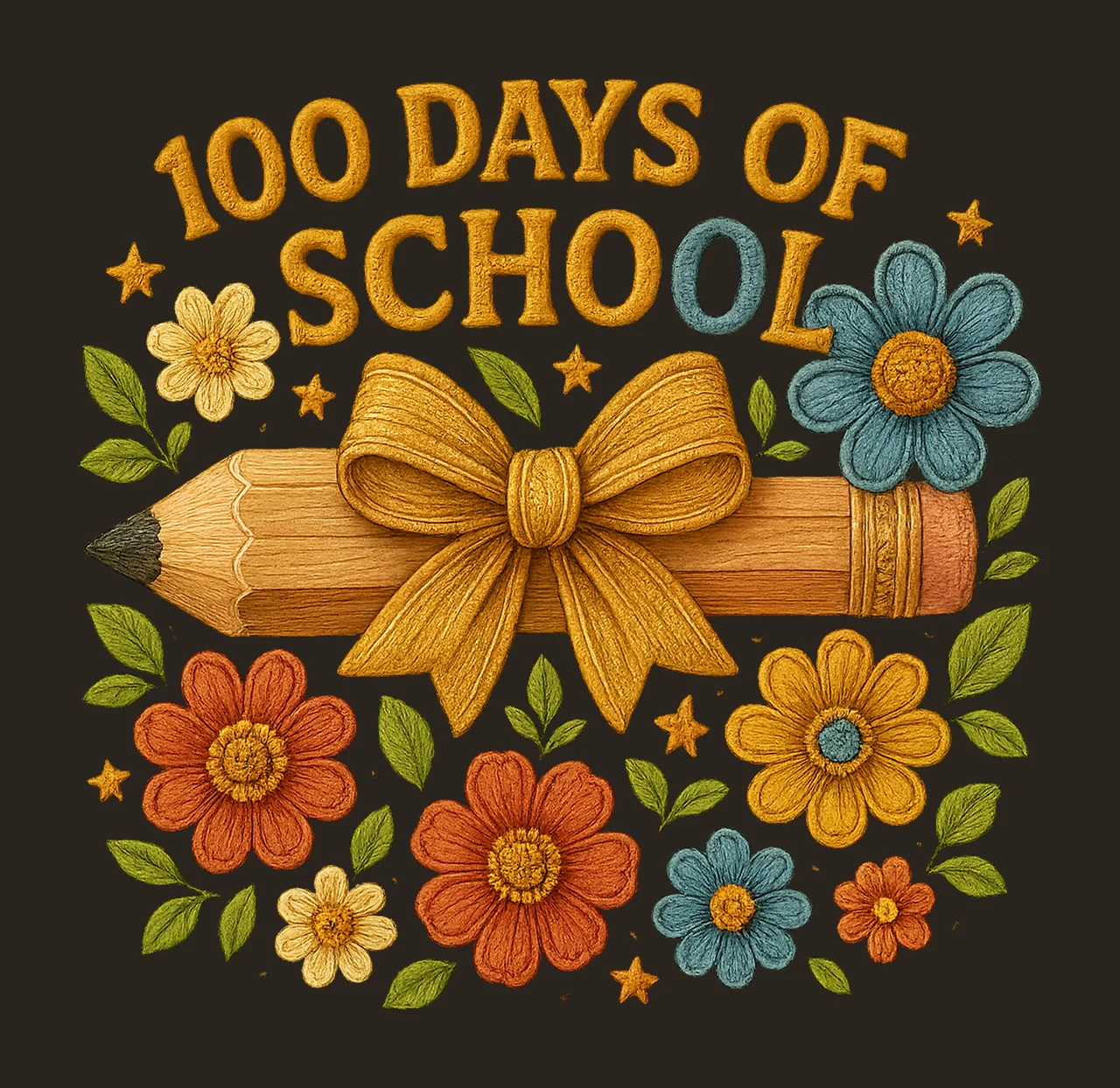 100 Days of School Coquette Design Cute School Artwork contrast preview thumbnail