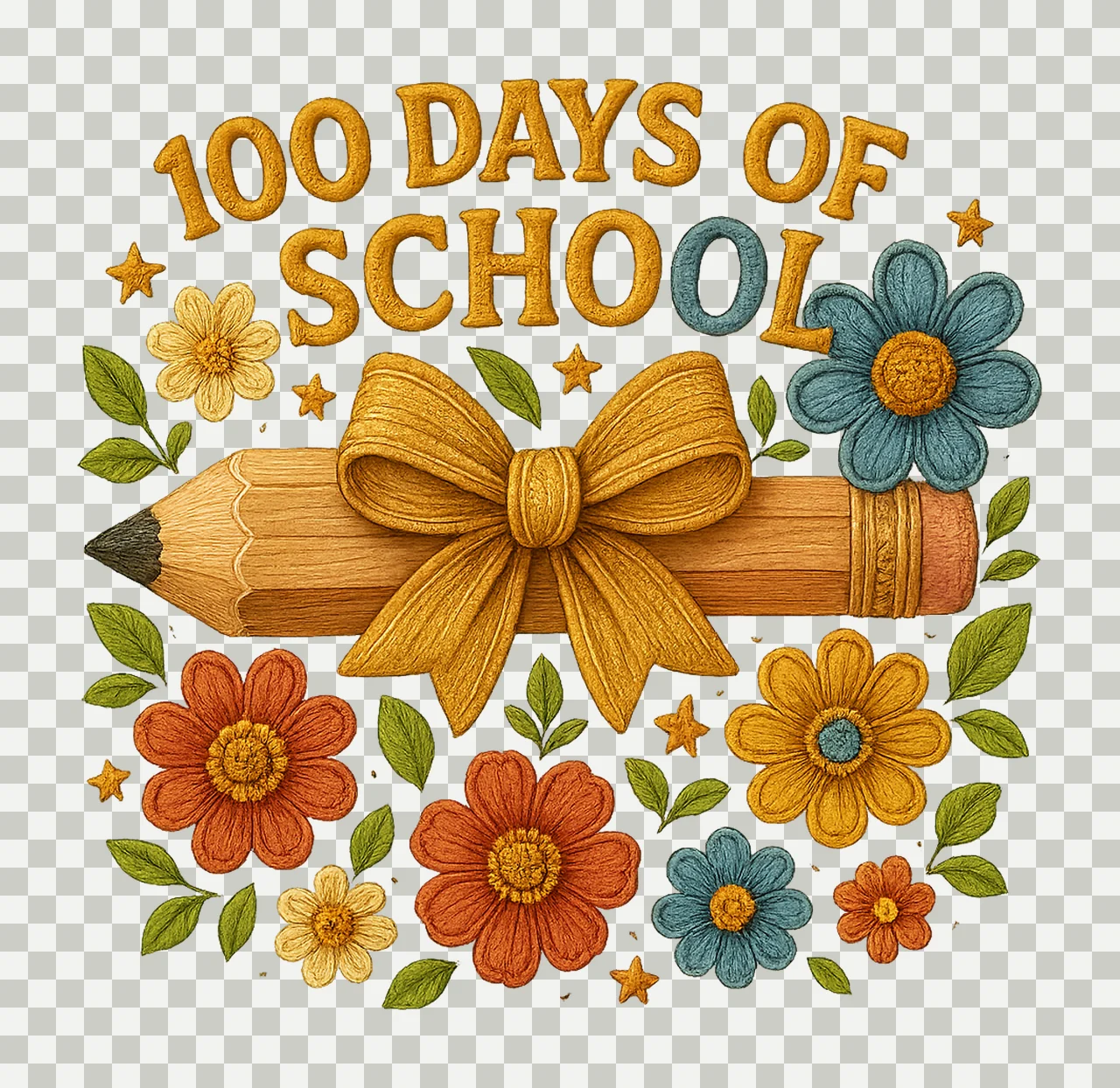 100 Days of School Coquette Design Cute School Artwork transparency and detail preview thumbnail