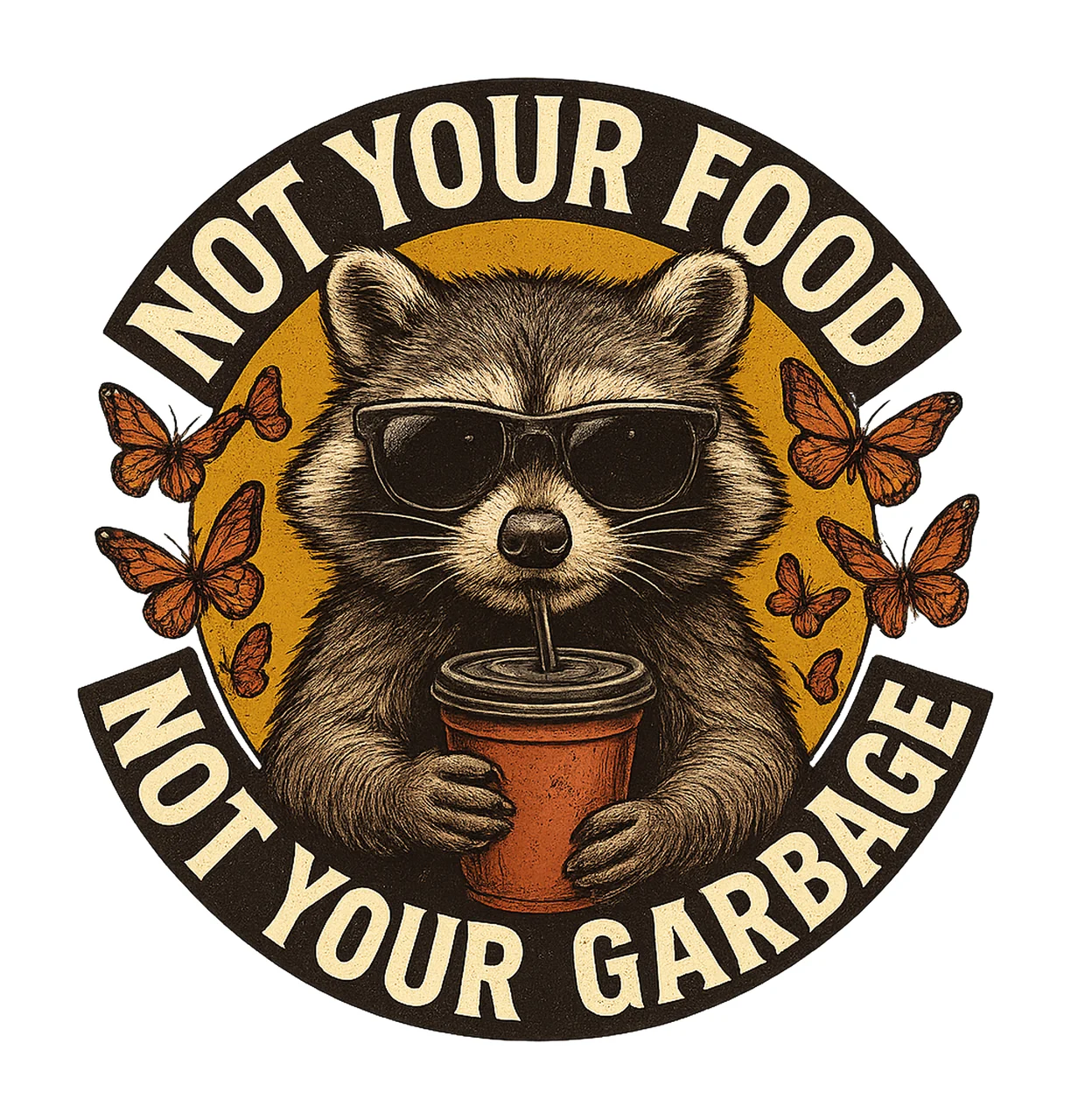 Not My Trash Not My Dumpster Raccoon Snarky Funny Design