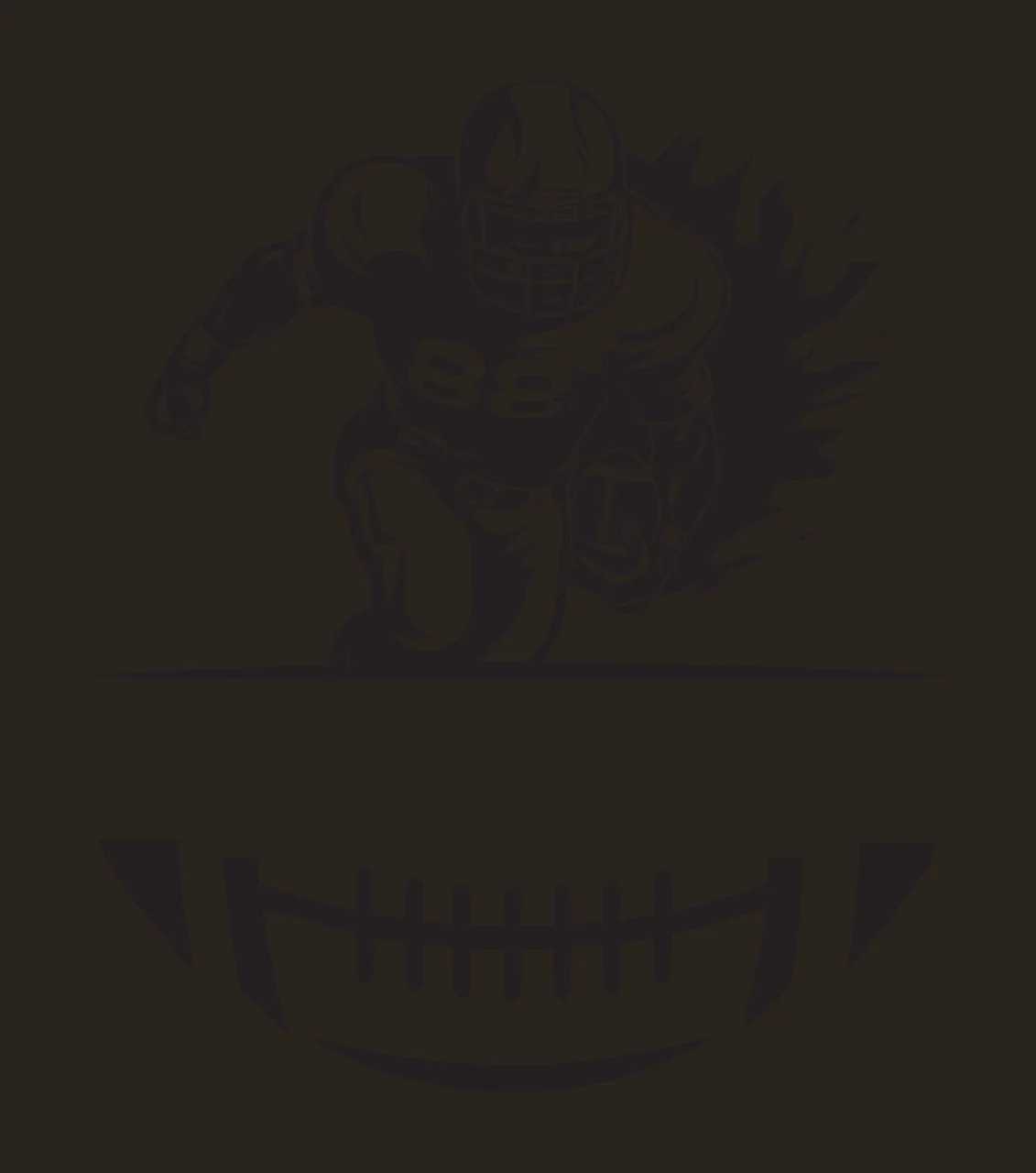 Football Player Running Over Ball Graphic helmet flames Silhouette contrast preview thumbnail