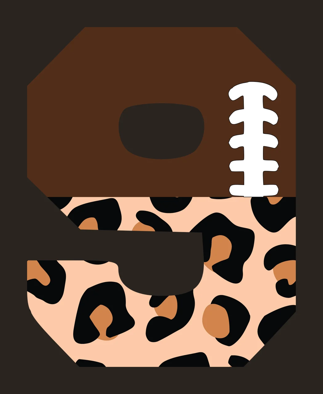 Football Font Half Leopard Character 26 american gridiron touchdown contrast preview thumbnail