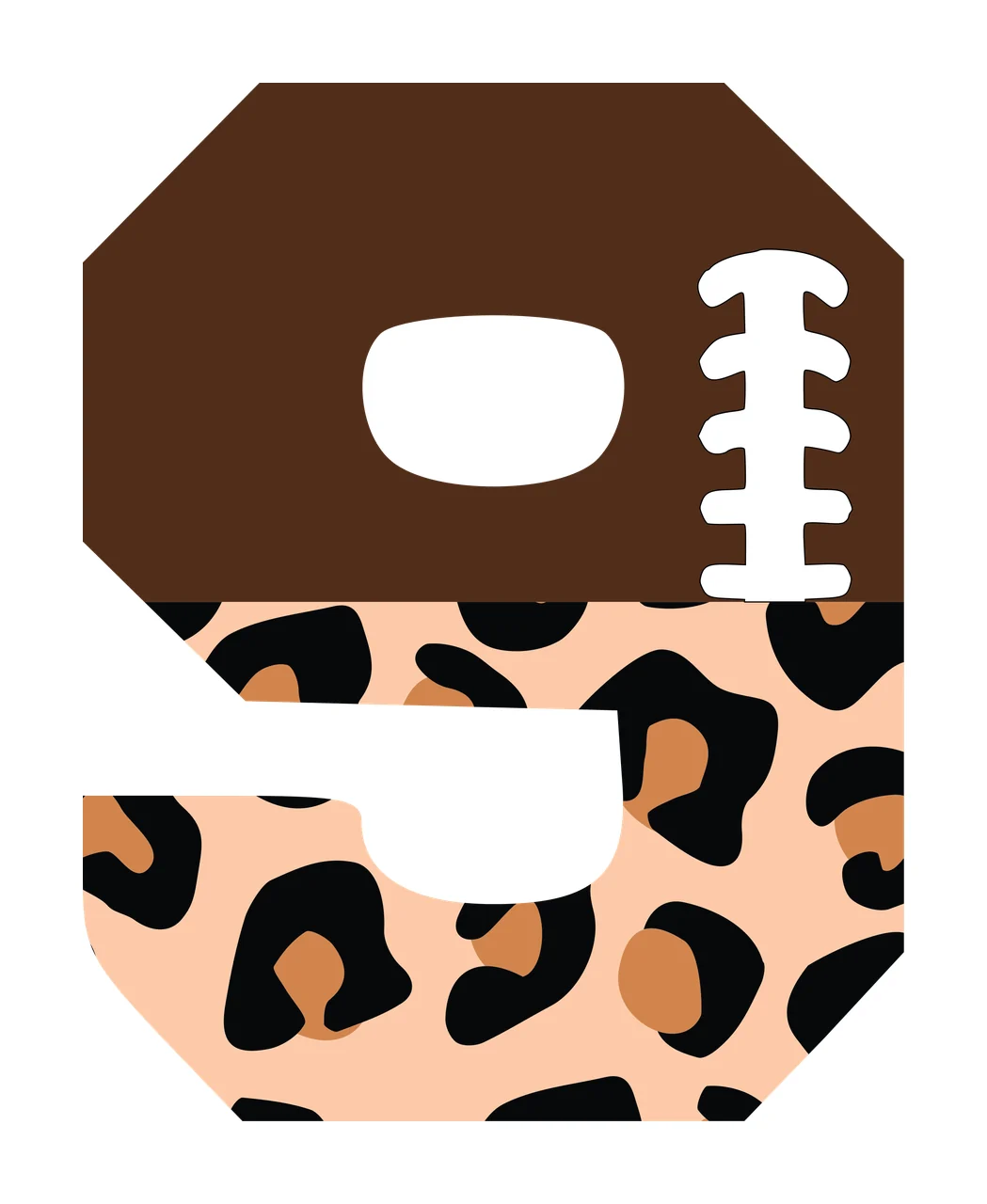 Football Font Half Leopard Character 26 american gridiron touchdown