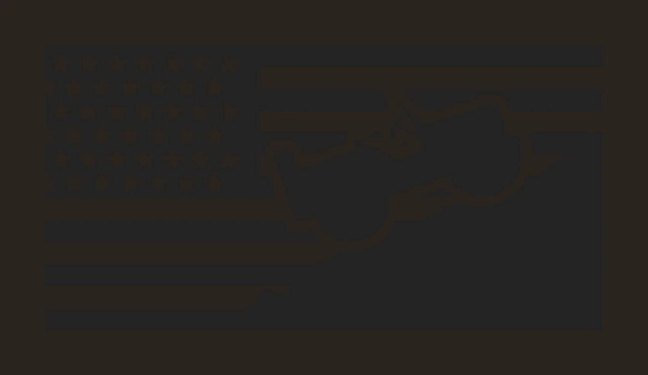 Snowmobile silhouette over American flag design with American flag with stars and stripes and white snowmobile outline in black contrast preview thumbnail