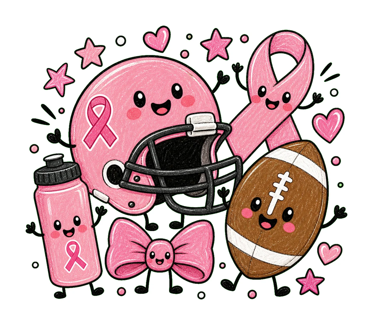 Tackle Breast Cancer Cute Football Awareness Design