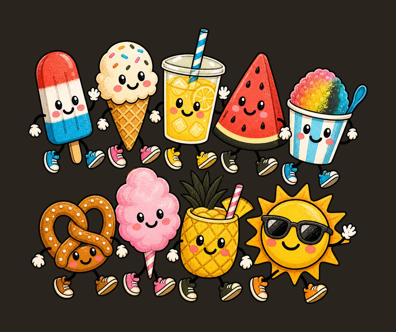 summer snacks 01 walking lineup sublimation instant shirt contrast preview thumbnail