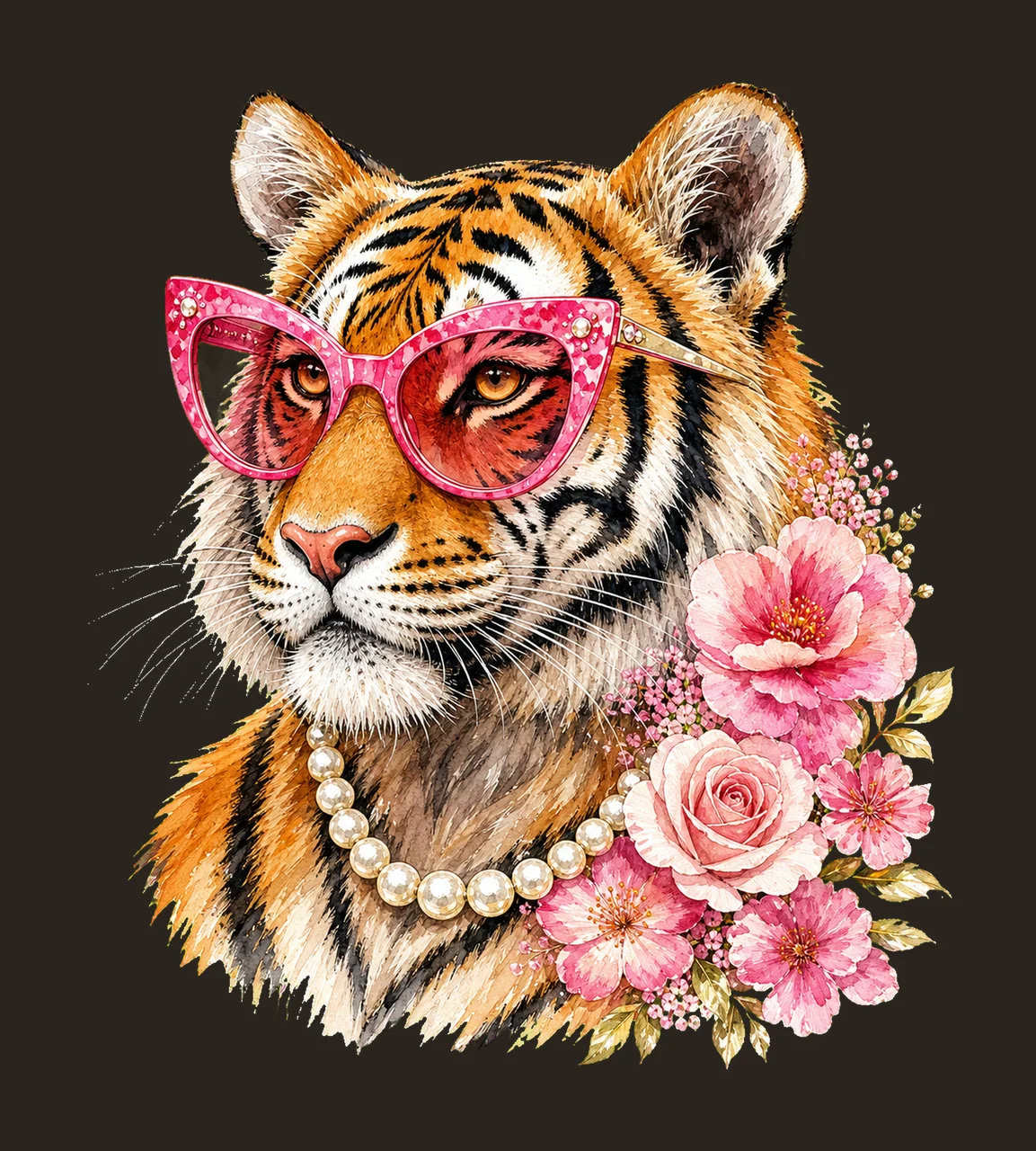 Glam Tiger Preppy Tiger Bling Design Everyday Variation D contrast preview thumbnail