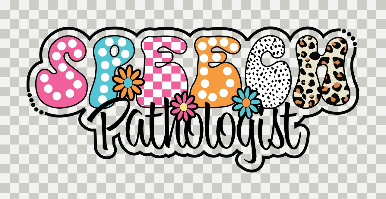 Speech Pathologist Text With Pattern flower spots decorative transparency and detail preview thumbnail