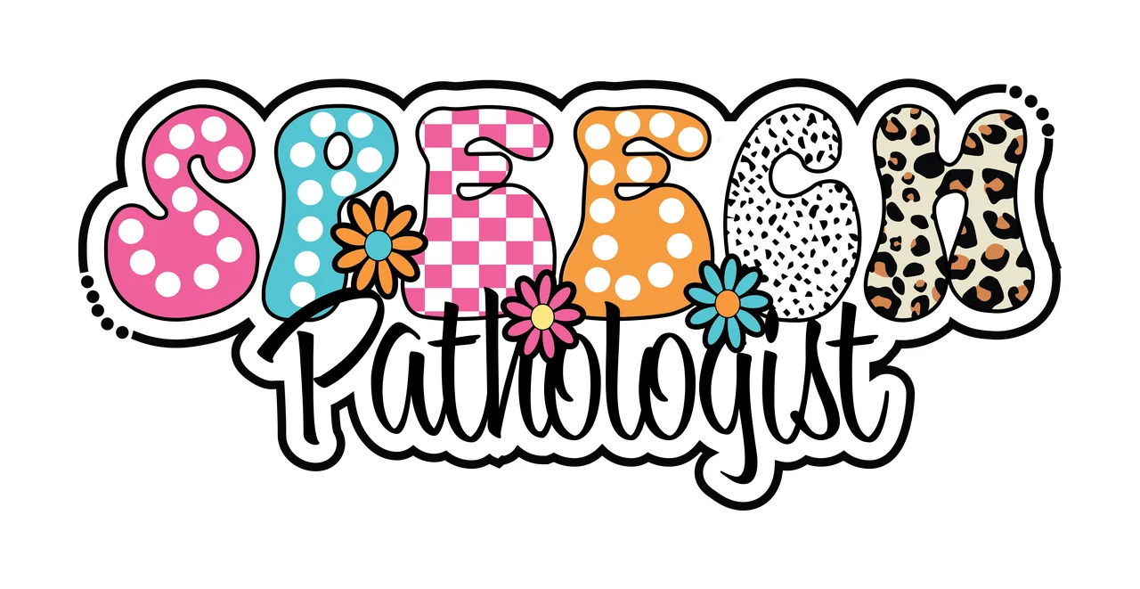 Speech Pathologist Text With Pattern flower spots decorative