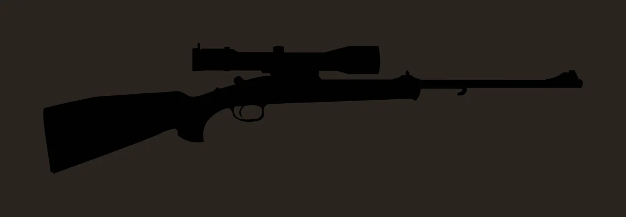 Hunting Black Silhouette Rifle Side View scope barrel stock contrast preview thumbnail