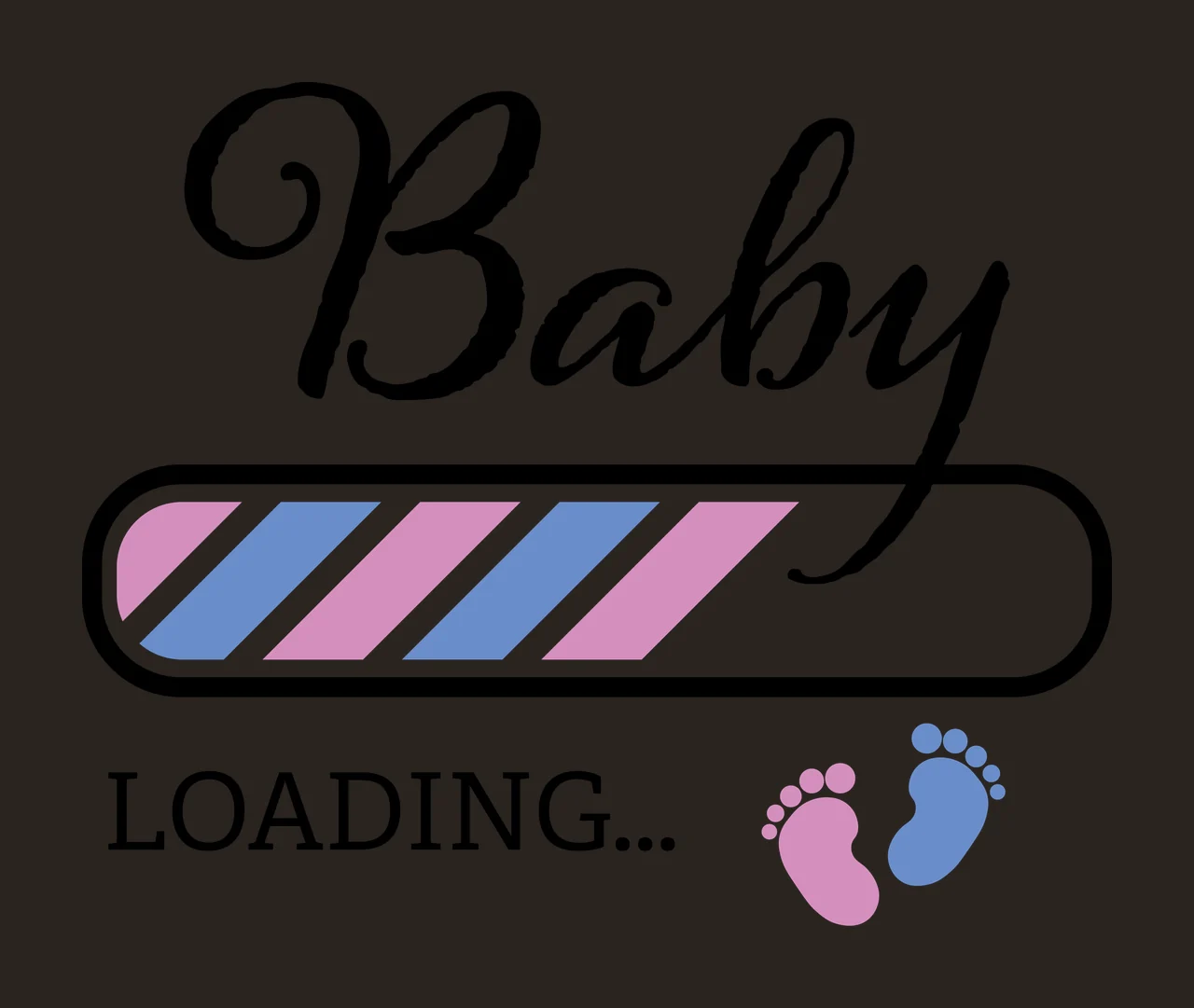 Baby Loading Bar With Diagonal Lines black white footprints contrast preview thumbnail
