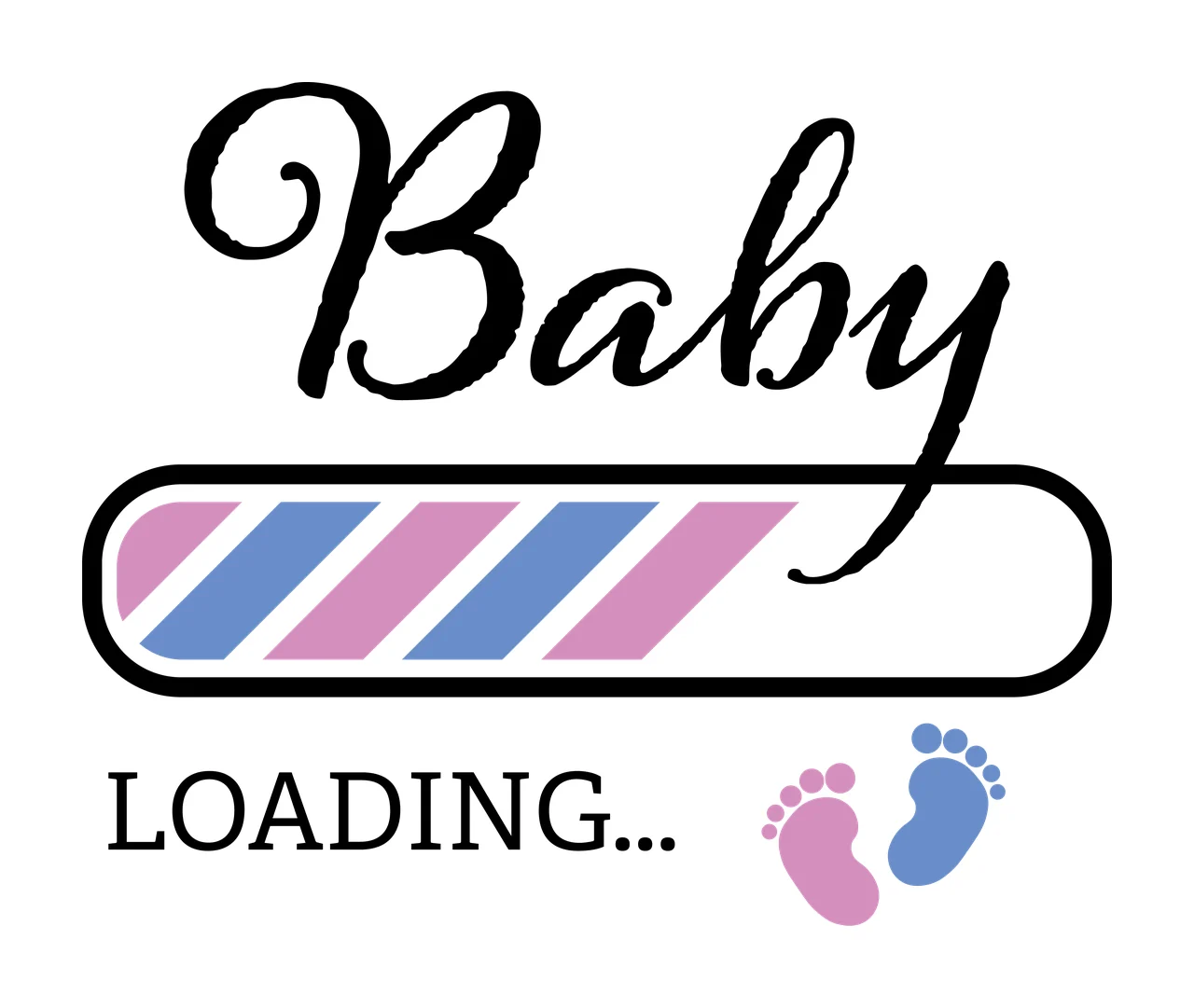 Baby Loading Bar With Diagonal Lines black white footprints