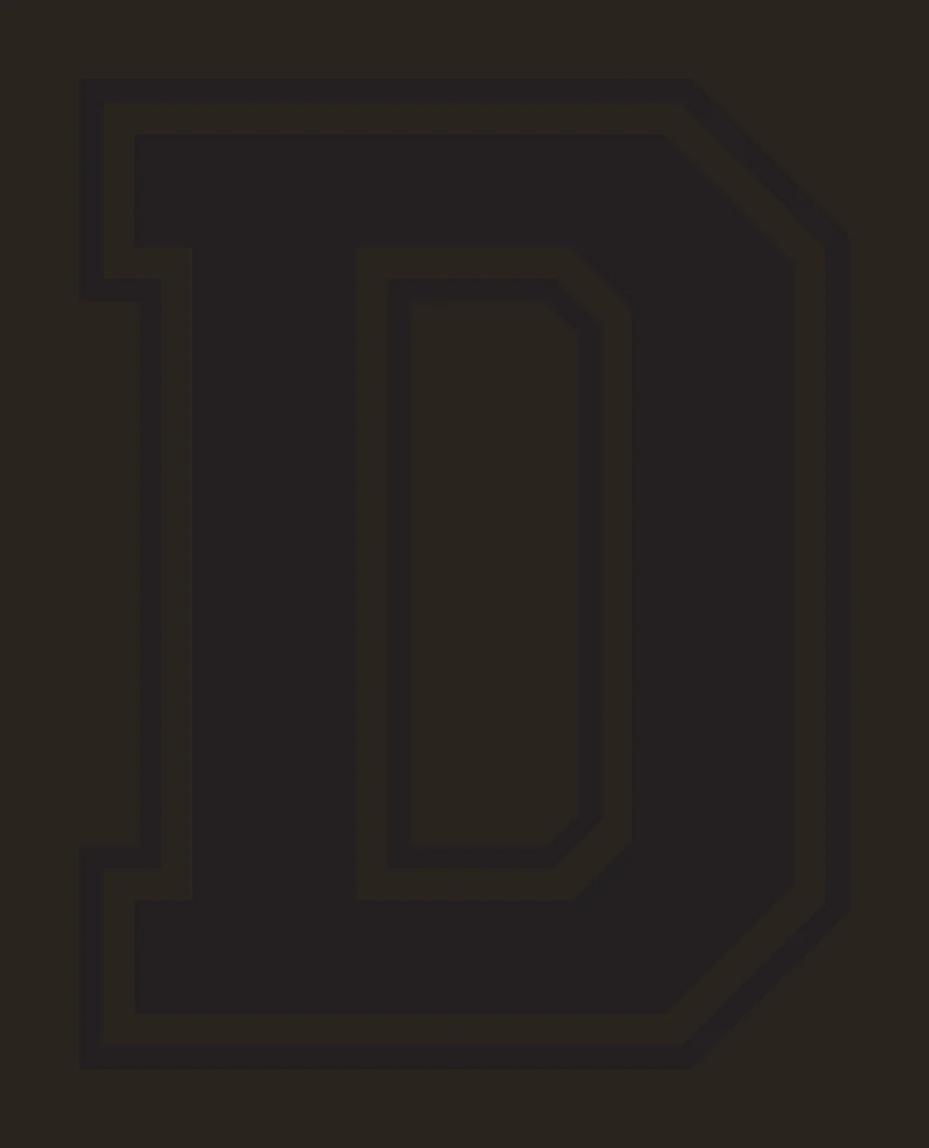 D Letter Design with double outline, block font, varsity and athletic in black and white contrast preview thumbnail