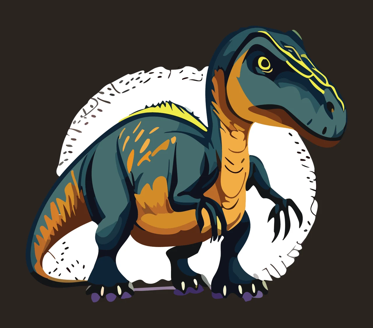 Dinosaur Silhouette In Sitting Position tail claws black animal contrast preview thumbnail