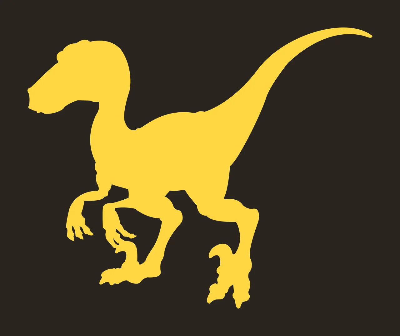 Dinosaur Black Silhouette Of A Theropod On White standing minimalist contrast preview thumbnail
