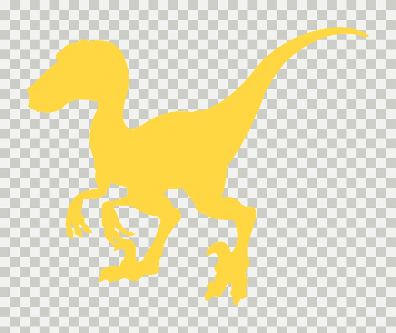 Dinosaur Black Silhouette Of A Theropod On White standing minimalist transparency and detail preview thumbnail