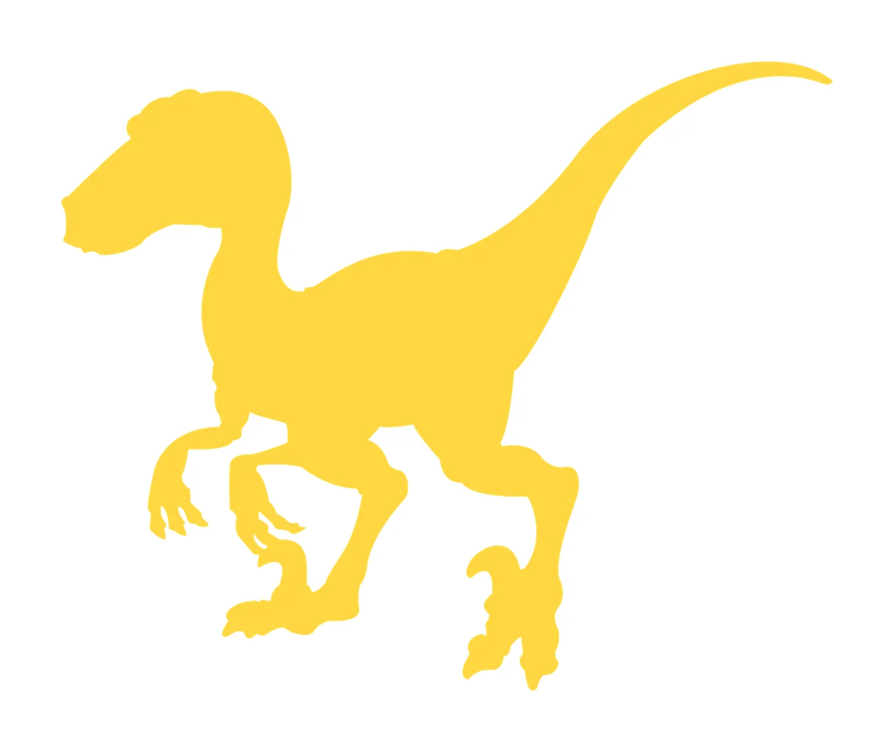 Dinosaur Black Silhouette Of A Theropod On White standing minimalist