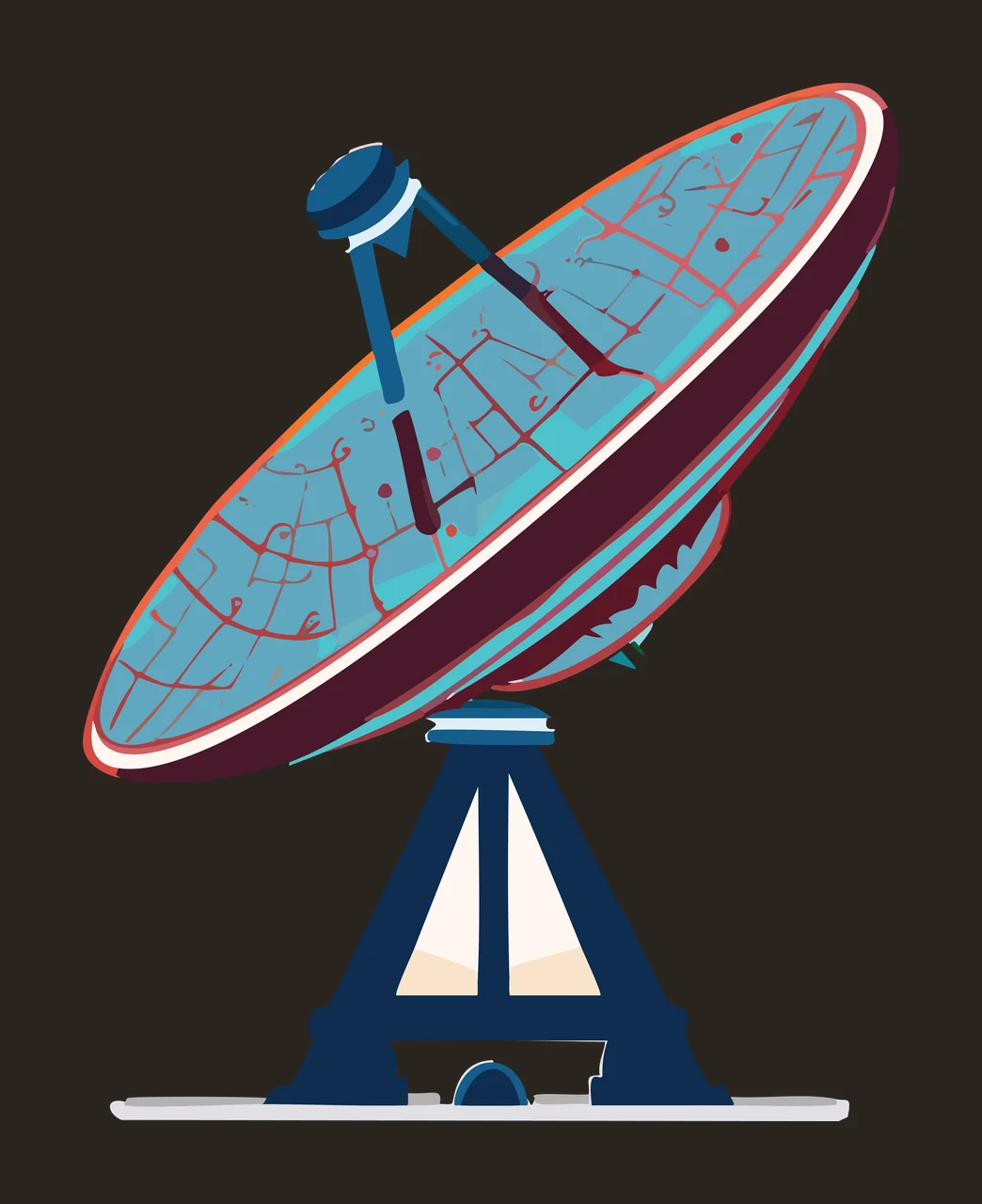Space Satellite Dish Communication Antenna Silhouette stand contrast preview thumbnail