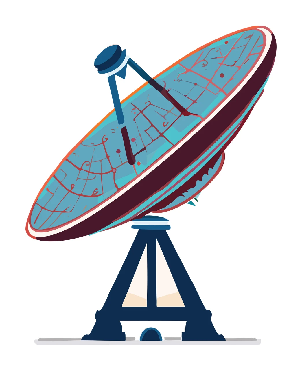 Space Satellite Dish Communication Antenna Silhouette stand