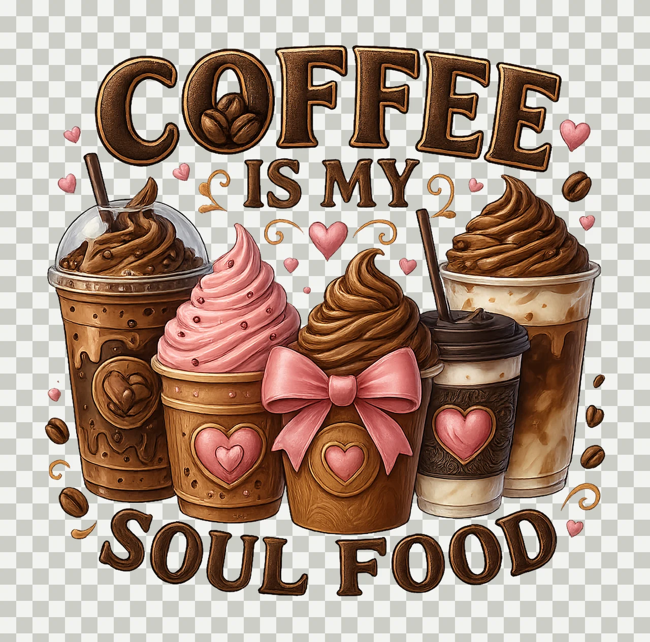 Coffee Coquette Coffee Lover Sublimation Coquette Bow Moody transparency and detail preview thumbnail