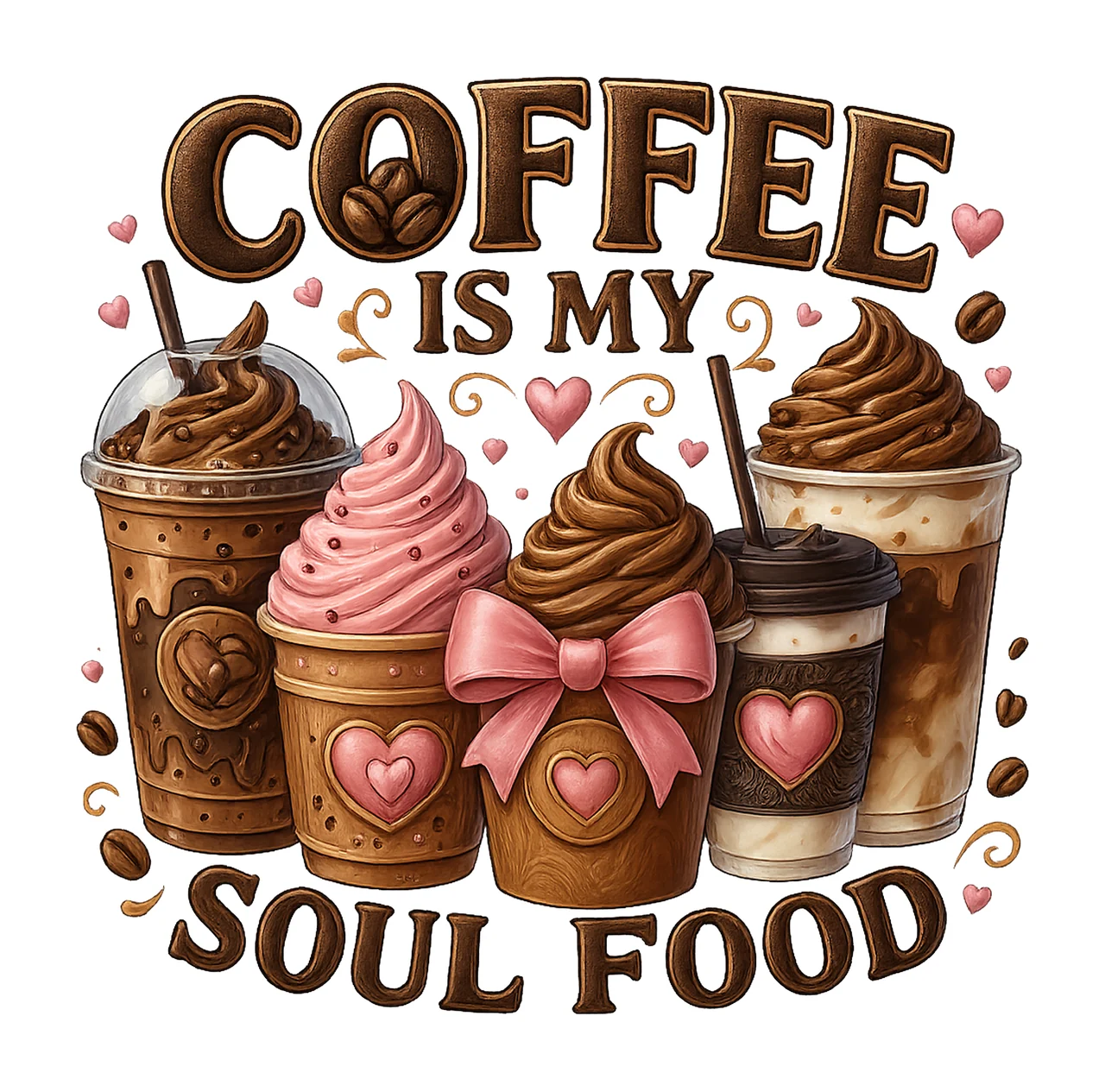 Coffee Coquette Coffee Lover Sublimation Coquette Bow Moody