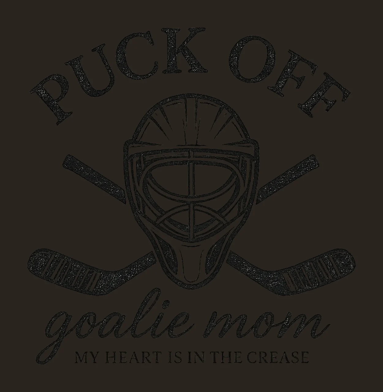 Puck Off Goalie Mom Hockey Sublimation Design Winter Sports contrast preview thumbnail