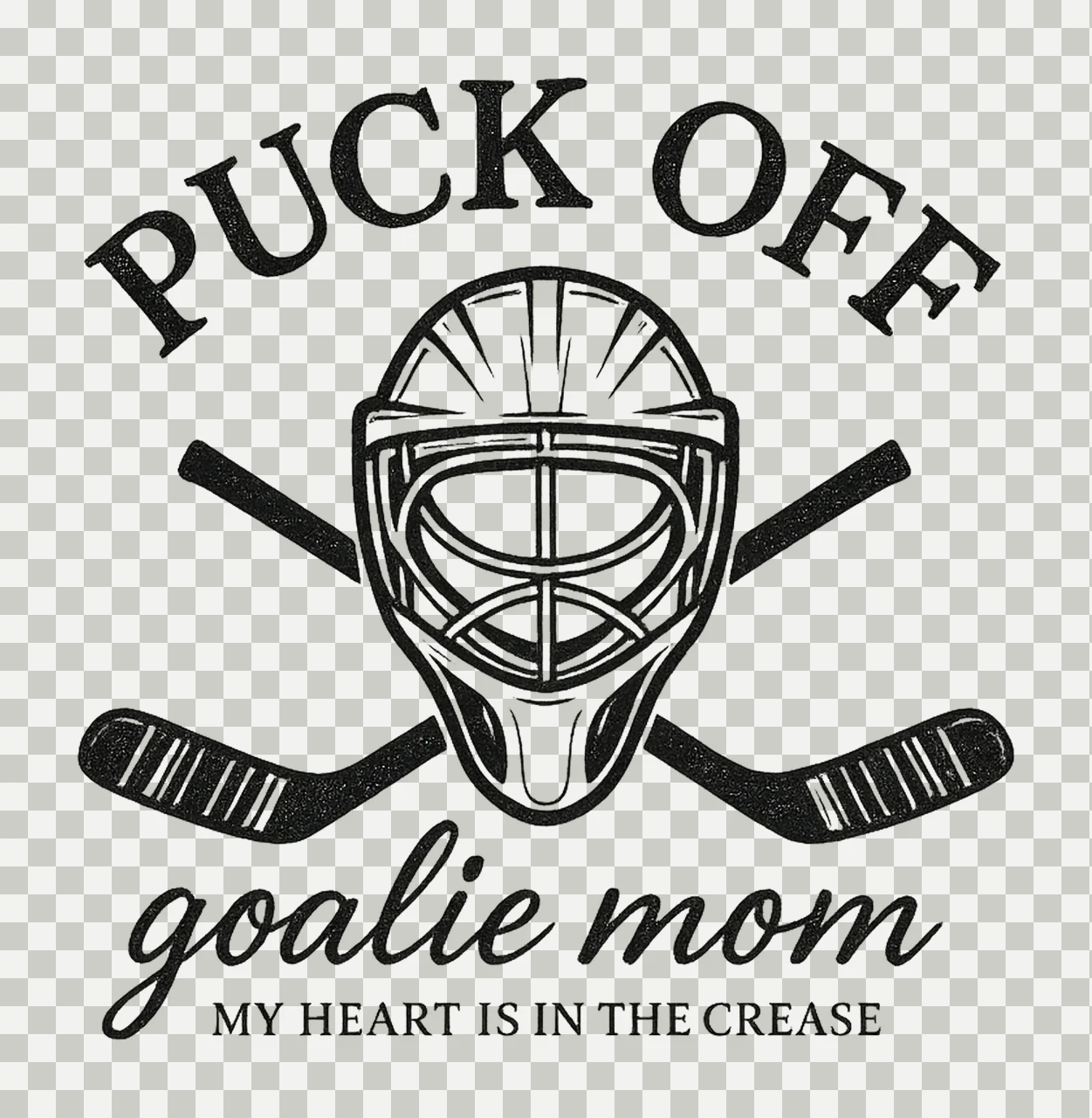 Puck Off Goalie Mom Hockey Sublimation Design Winter Sports transparency and detail preview thumbnail