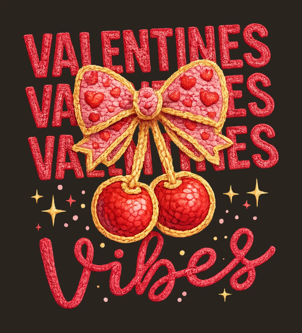 Latch Hook Yarn Crochet Valentines Vibes Colorful Cherry Bow contrast preview thumbnail
