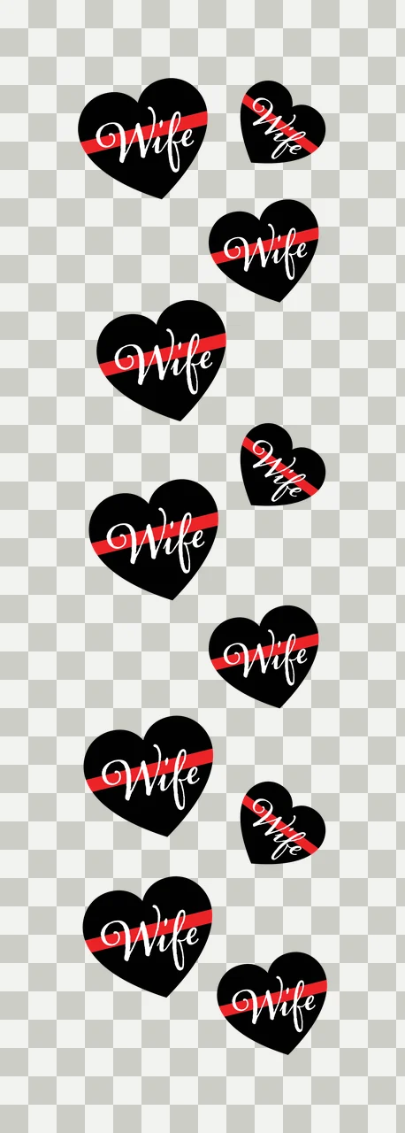 Vertical Row Of Hearts Pattern layout heart silhouette black transparency and detail preview thumbnail