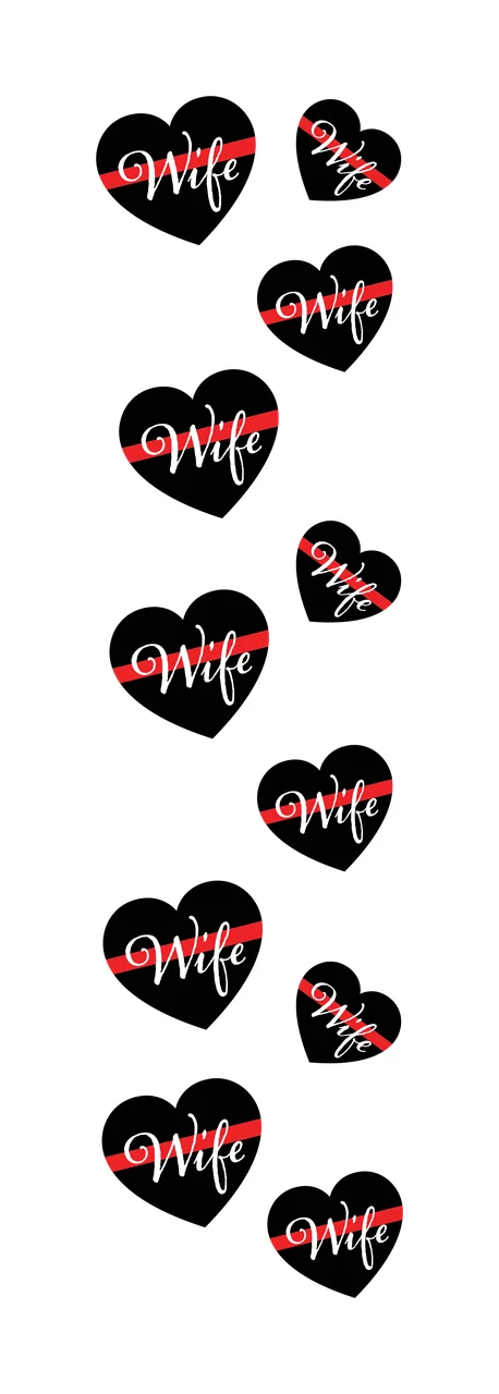 Vertical Row Of Hearts Pattern layout heart silhouette black